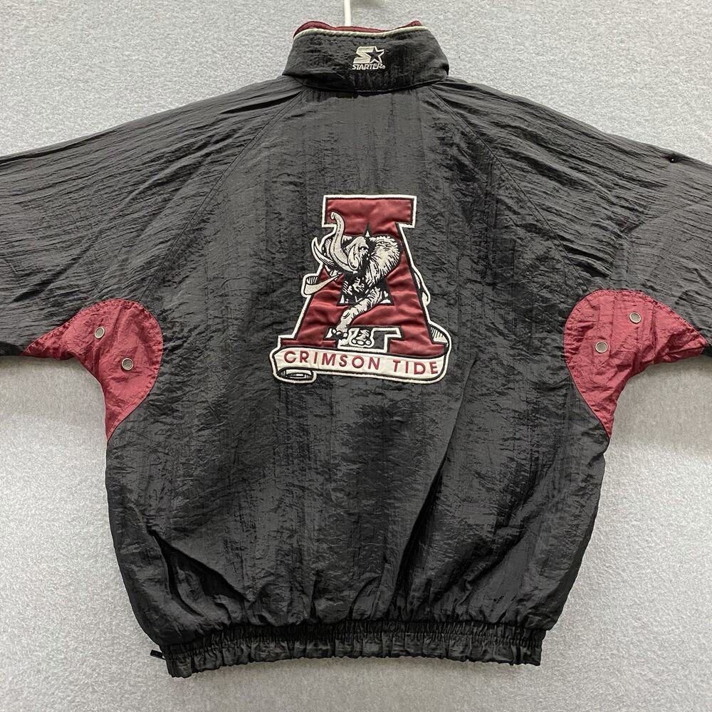 Vintage 90s Starter Alabama Crimson Tide Jacket L Big Logo Elephant NCAA Fullzip